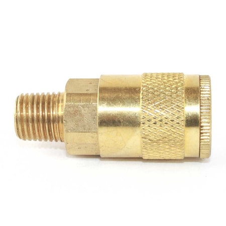 1/4 Inch Automotive Brass Coupler X 1/4 Inch Male NPT, PK 50